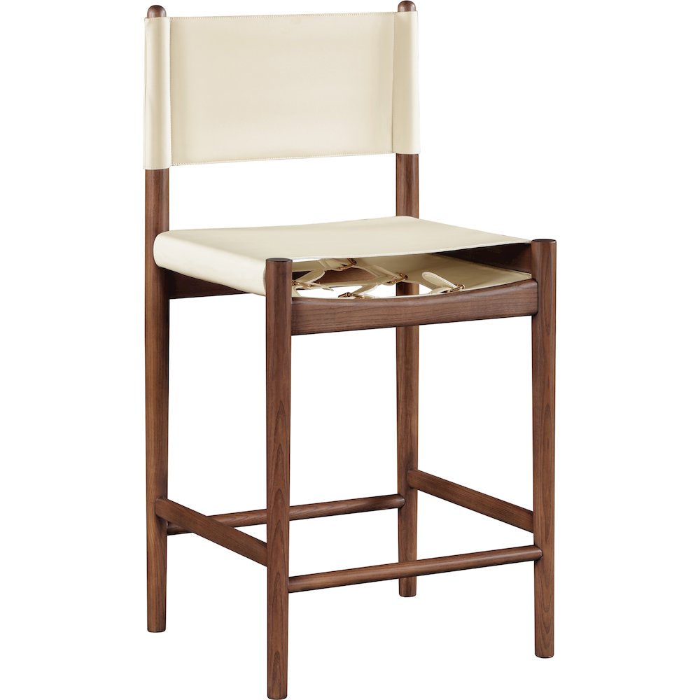 Rawlins Cream Vegan Leather Upholstered Counter Stool