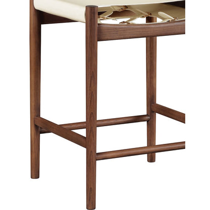 Rawlins Cream Vegan Leather Upholstered Counter Stool