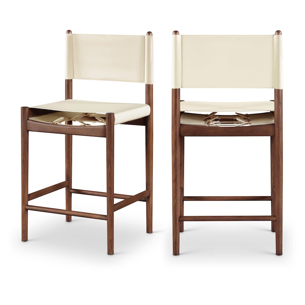 Rawlins Cream Vegan Leather Upholstered Counter Stool