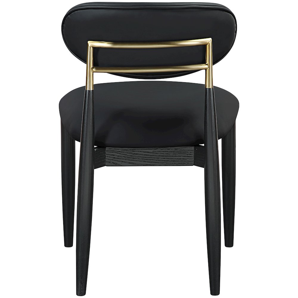 Riccio Black Vegan Leather Upholstered Dining Side Chair, Set of 2