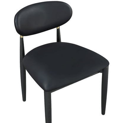 Riccio Black Vegan Leather Upholstered Dining Side Chair, Set of 2