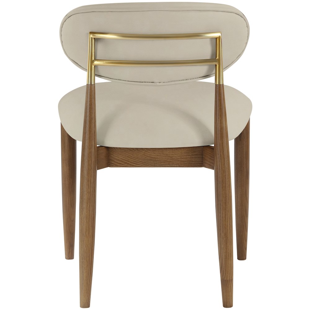 Riccio Beige Vegan Leather Upholstered Dining Side Chair, Set of 2