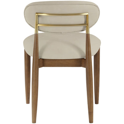 Riccio Beige Vegan Leather Upholstered Dining Side Chair, Set of 2