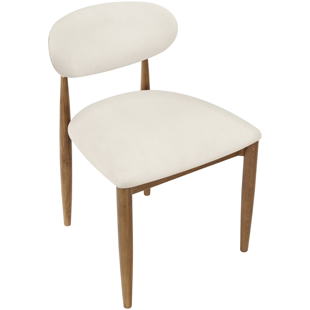 Riccio Cream Vegan Leather Upholstered Dining Side Chair, Set of 2