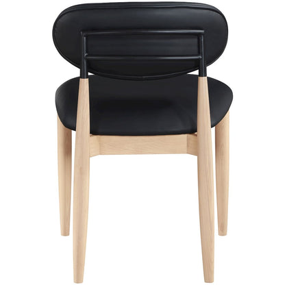 Riccio Black Vegan Leather Upholstered Dining Side Chair, Set of 2