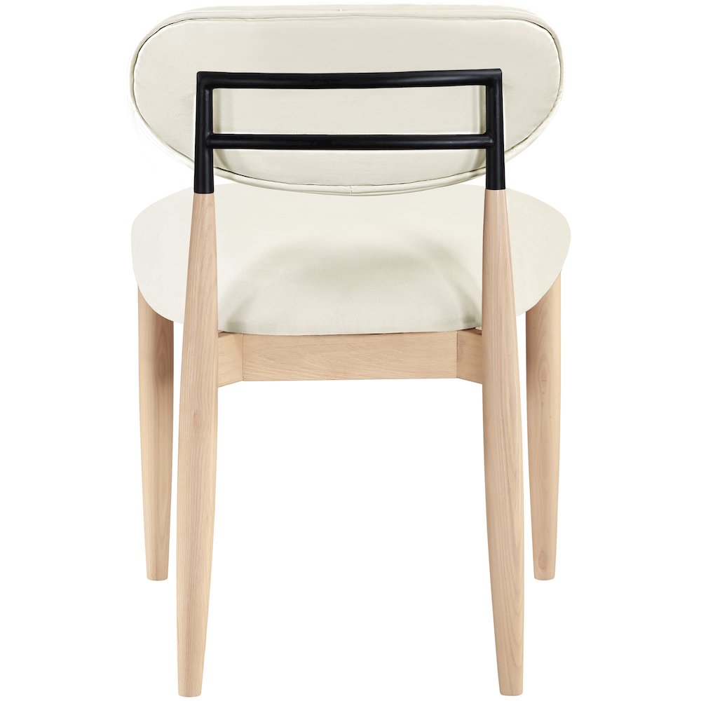 Riccio Cream Vegan Leather Upholstered Dining Side Chair, Set of 2