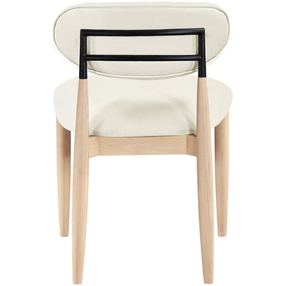 Riccio Cream Vegan Leather Upholstered Dining Side Chair, Set of 2