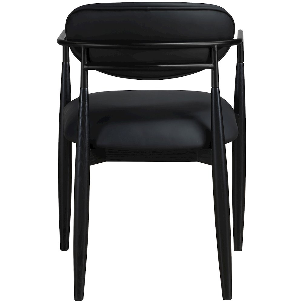 Riccio Black Vegan Leather Upholstered Dining Arm Chair, Set of 2