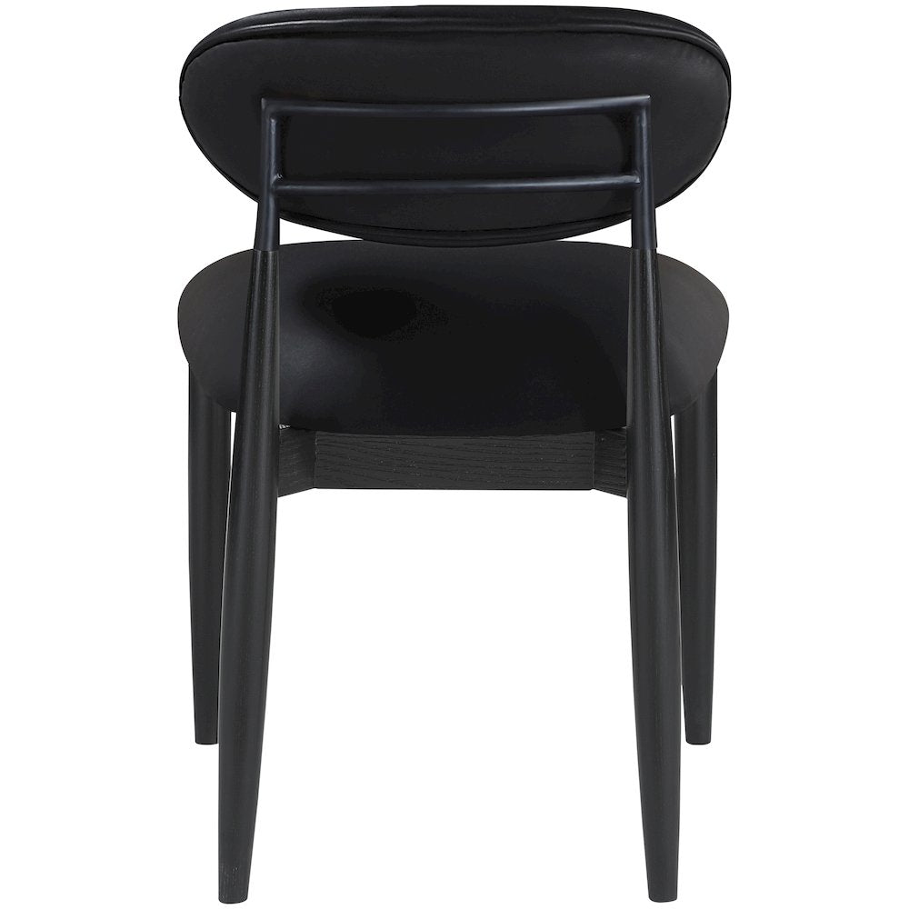 Riccio Black Vegan Leather Upholstered Dining Side Chair, Set of 2