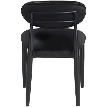 Riccio Black Vegan Leather Upholstered Dining Side Chair, Set of 2