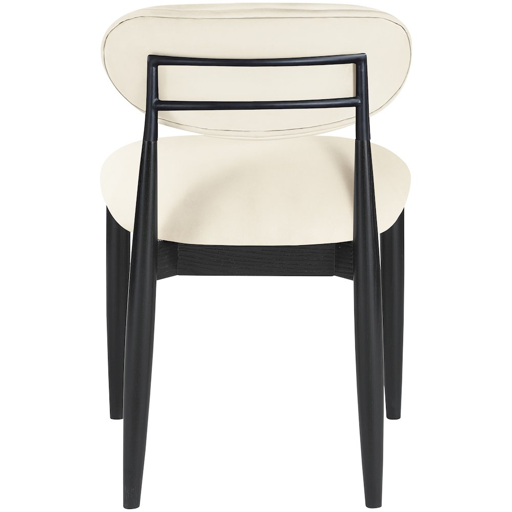Riccio Cream Vegan Leather Upholstered Dining Side Chair, Set of 2