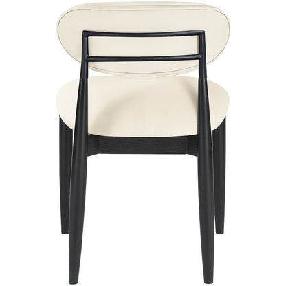 Riccio Cream Vegan Leather Upholstered Dining Side Chair, Set of 2