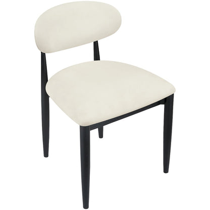 Riccio Cream Vegan Leather Upholstered Dining Side Chair, Set of 2