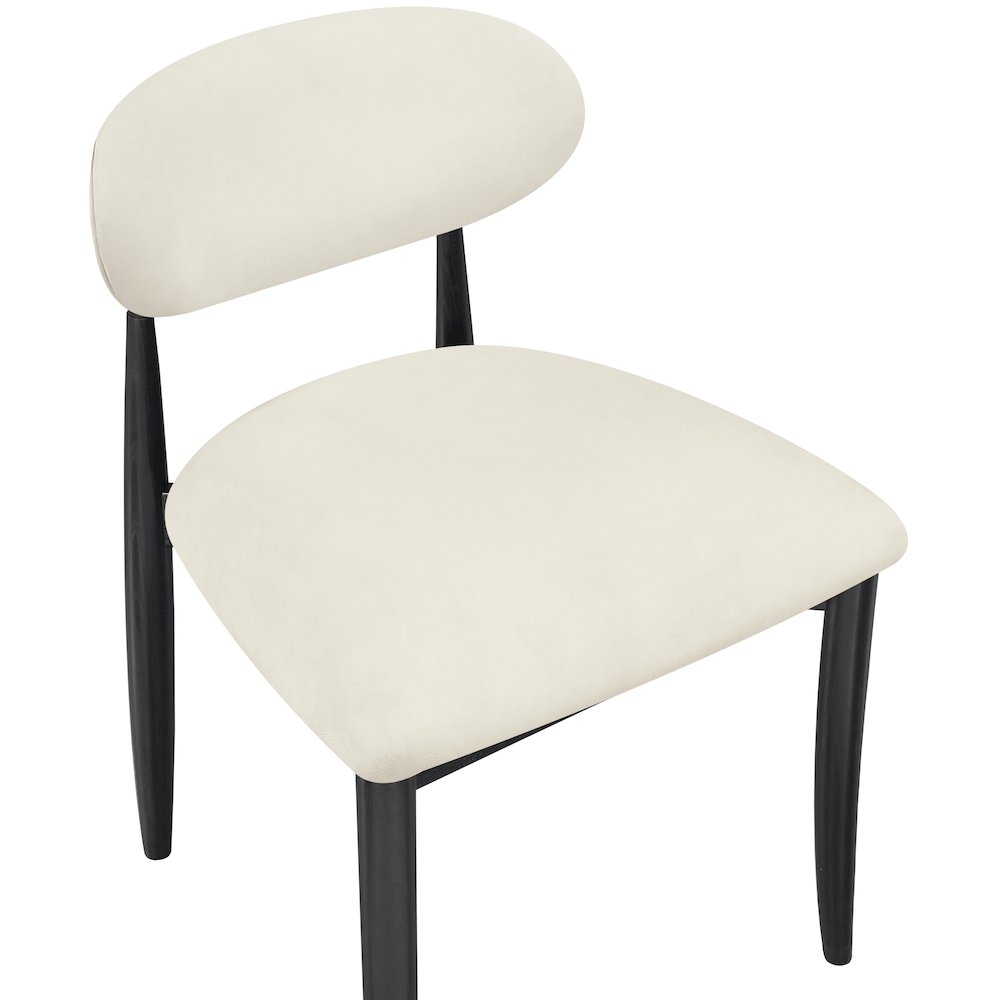 Riccio Cream Vegan Leather Upholstered Dining Side Chair, Set of 2