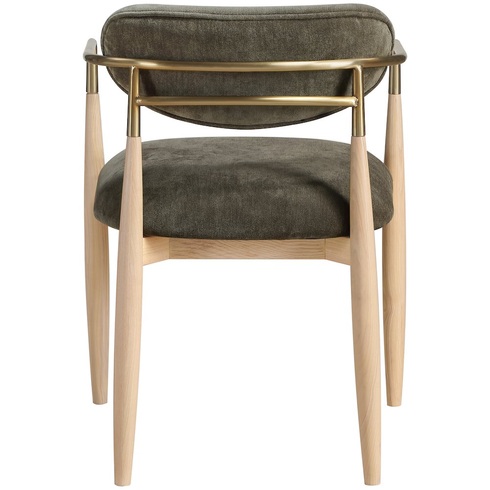 Riccio Brown Performance Fabric Upholstered Dining Arm Chair, Set of 2