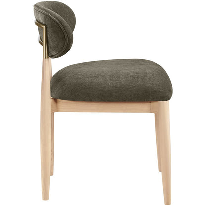 Riccio Brown Performance Fabric Upholstered Dining Side Chair, Set of 2