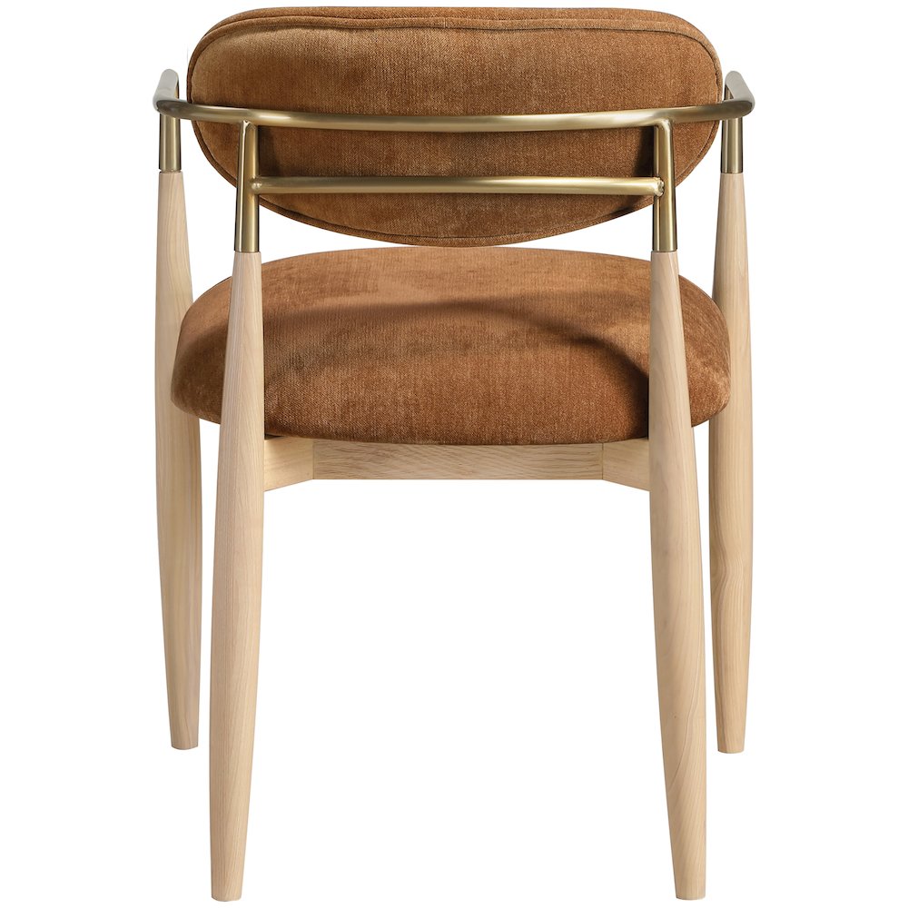 Riccio Cognac Performance Fabric Upholstered Dining Arm Chair, Set of 2