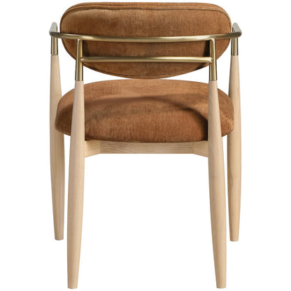 Riccio Cognac Performance Fabric Upholstered Dining Arm Chair, Set of 2