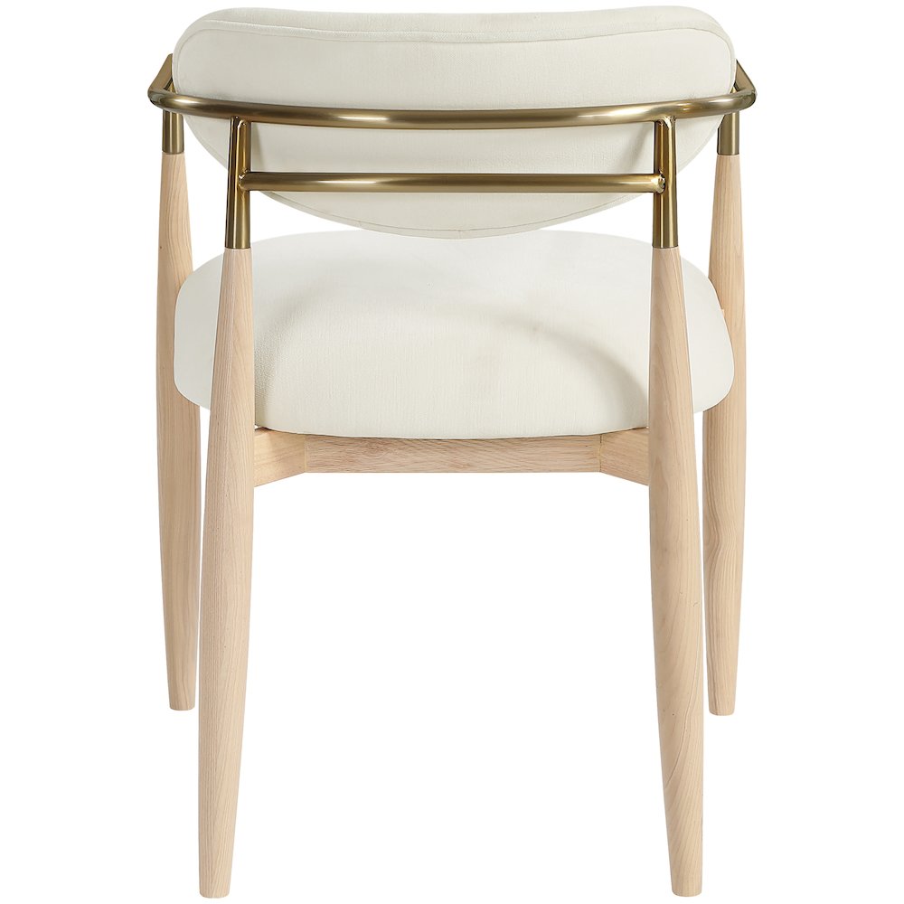 Riccio Cream Performance Fabric Upholstered Dining Arm Chair, Set of 2