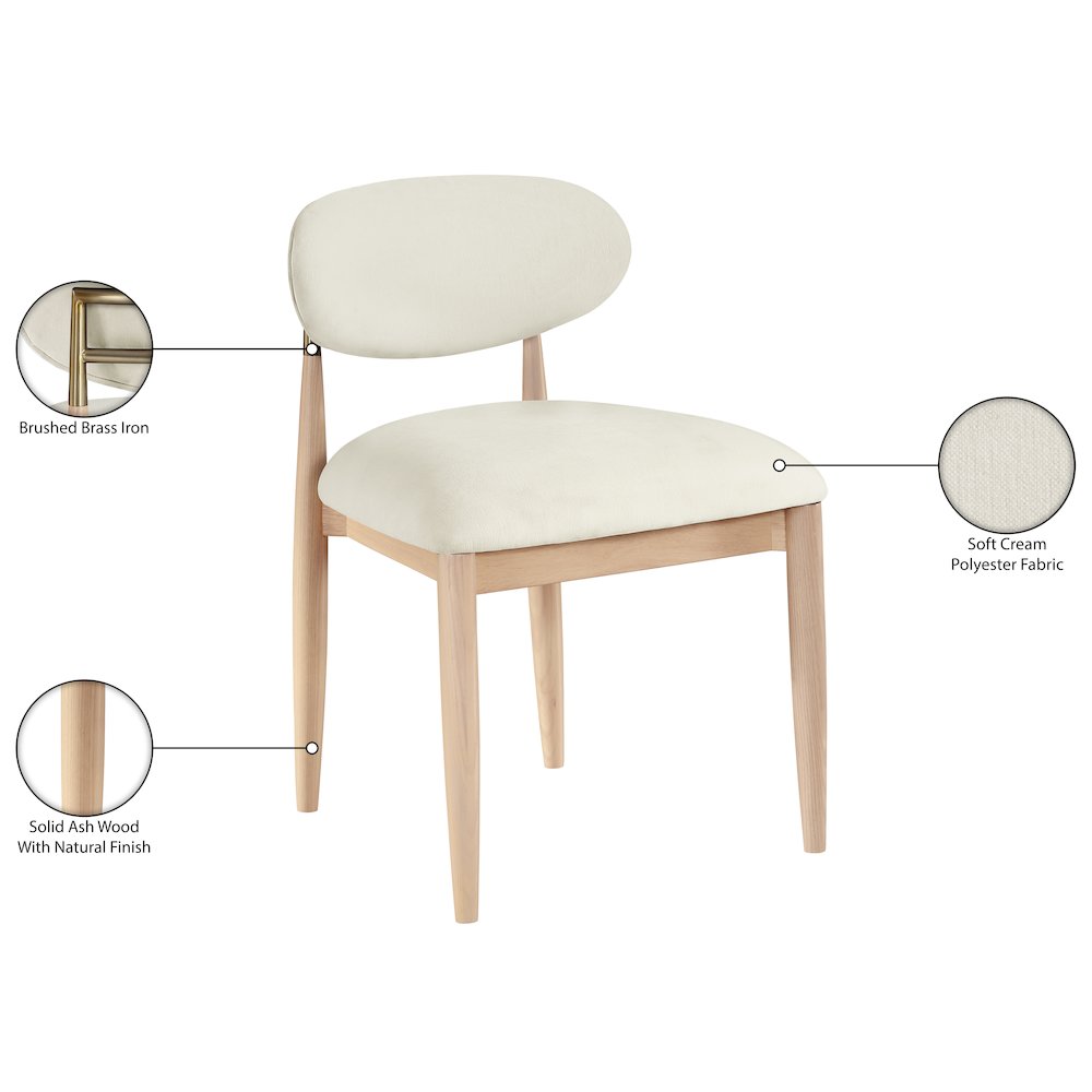 Riccio Cream Performance Fabric Upholstered Dining Side Chair, Set of 2