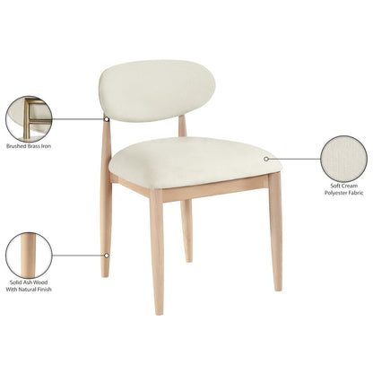 Riccio Cream Performance Fabric Upholstered Dining Side Chair, Set of 2