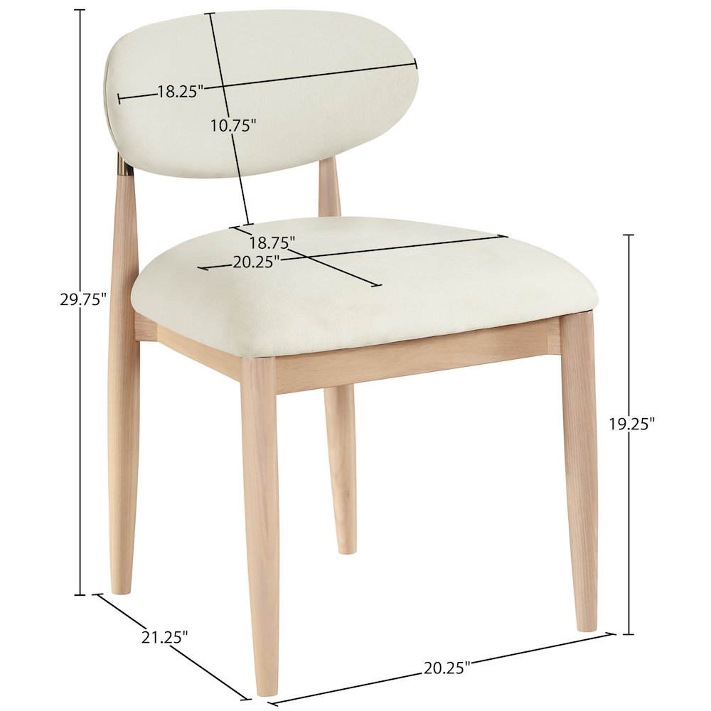 Riccio Cream Performance Fabric Upholstered Dining Side Chair, Set of 2