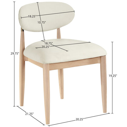 Riccio Cream Performance Fabric Upholstered Dining Side Chair, Set of 2