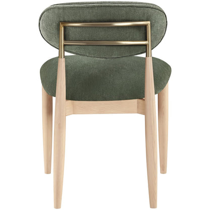 Riccio Olive Performance Fabric Upholstered Dining Side Chair, Set of 2