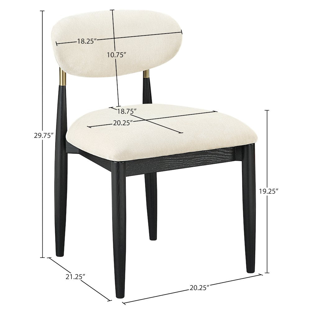 Riccio Beige Performance Fabric Upholstered Dining Side Chair, Set of 2