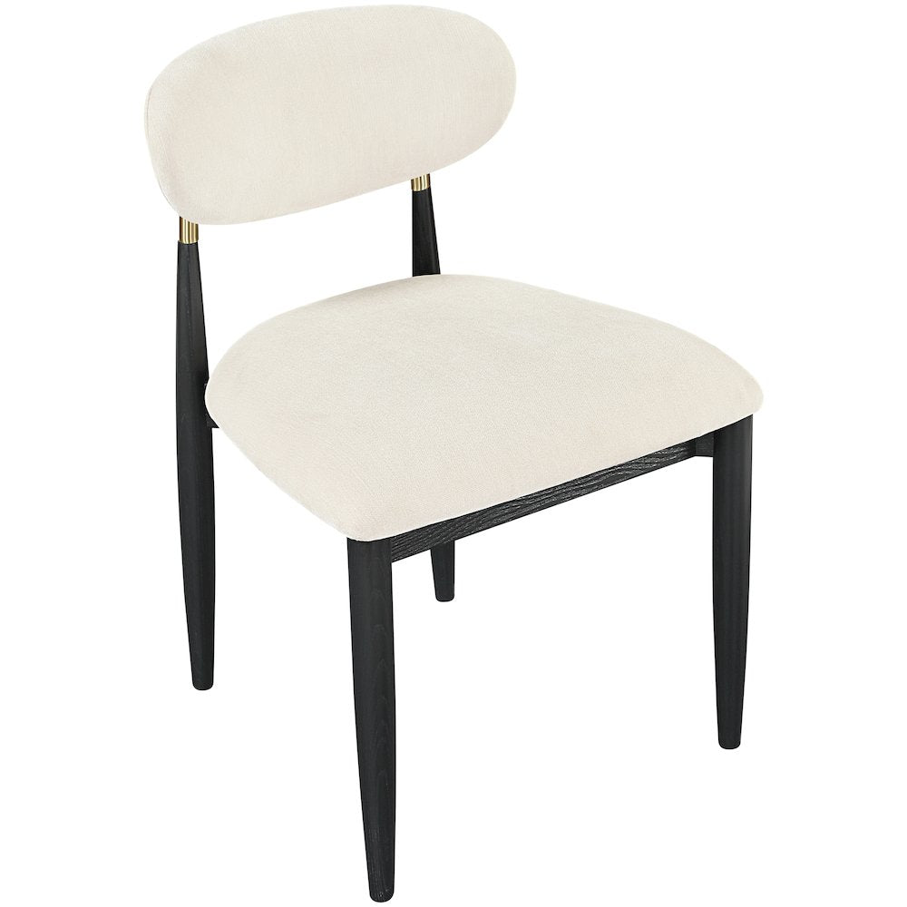 Riccio Beige Performance Fabric Upholstered Dining Side Chair, Set of 2
