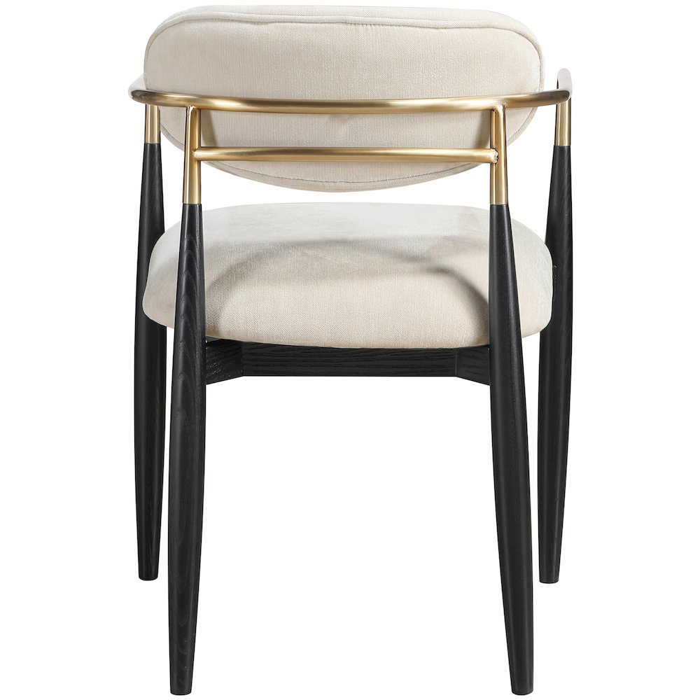 Riccio Cream Performance Fabric Upholstered Dining Arm Chair, Set of 2