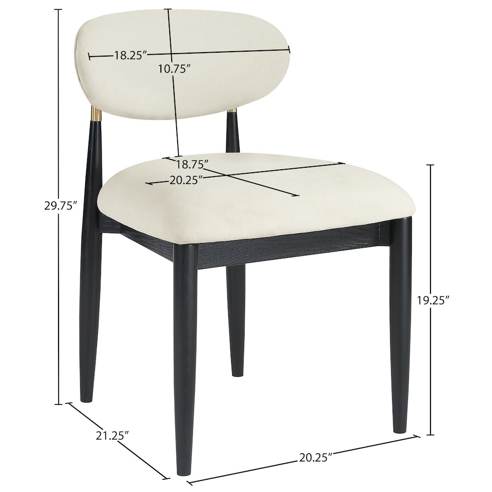 Riccio Cream Performance Fabric Upholstered Dining Side Chair, Set of 2