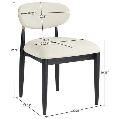 Riccio Cream Performance Fabric Upholstered Dining Side Chair, Set of 2
