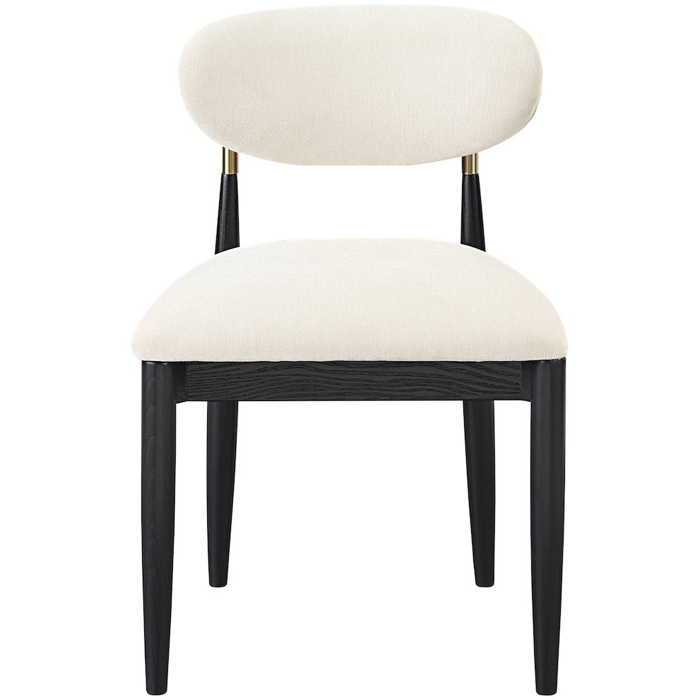 Riccio Cream Performance Fabric Upholstered Dining Side Chair, Set of 2