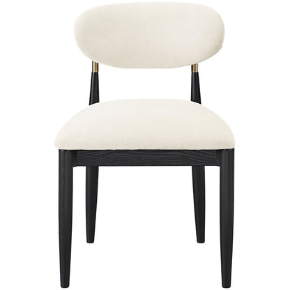 Riccio Cream Performance Fabric Upholstered Dining Side Chair, Set of 2