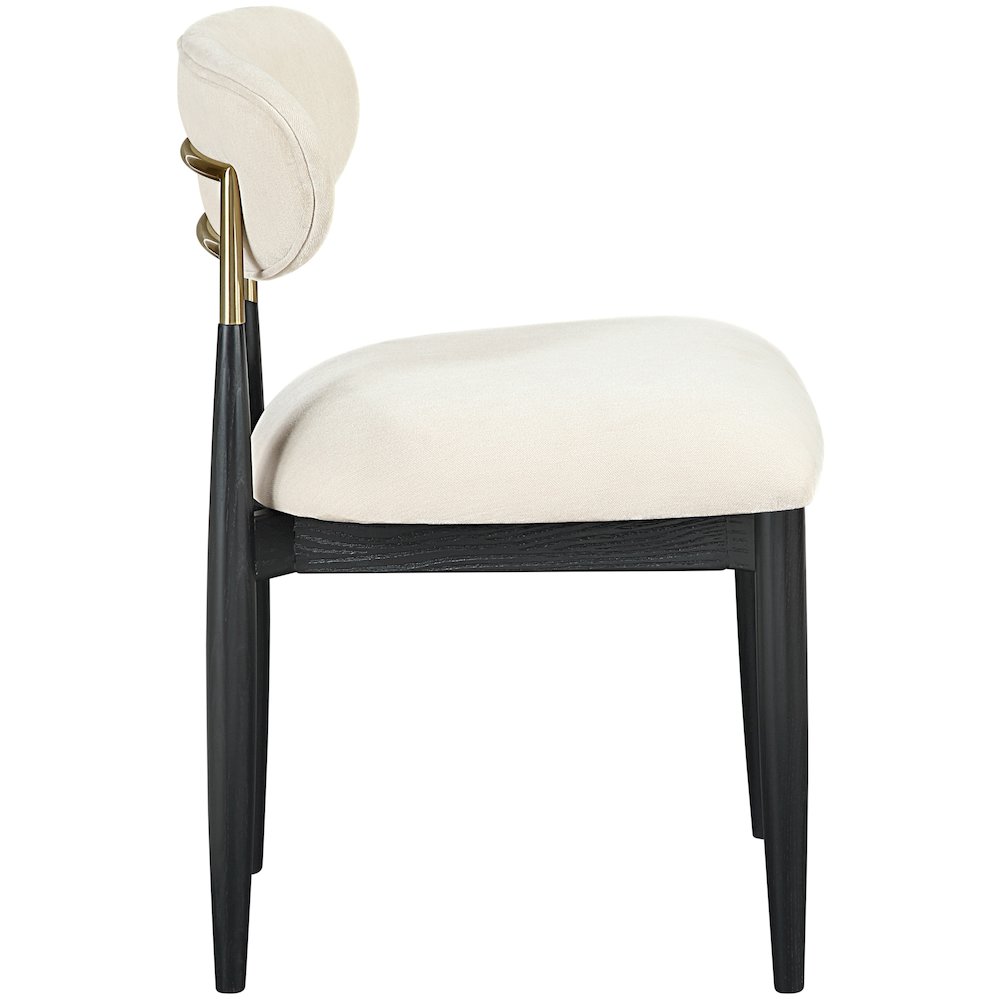 Riccio Cream Performance Fabric Upholstered Dining Side Chair, Set of 2