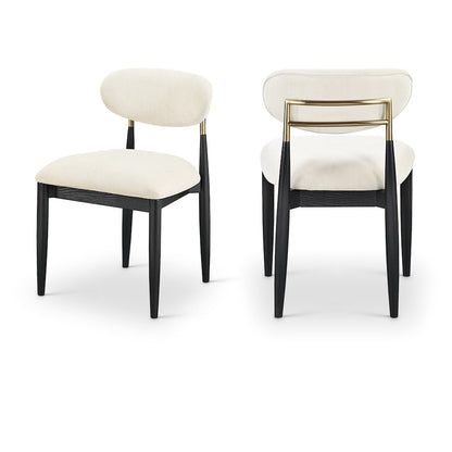 Riccio Cream Performance Fabric Upholstered Dining Side Chair, Set of 2