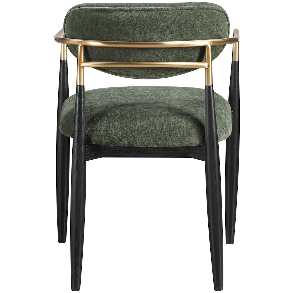 Riccio Olive Performance Fabric Upholstered Dining Arm Chair, Set of 2