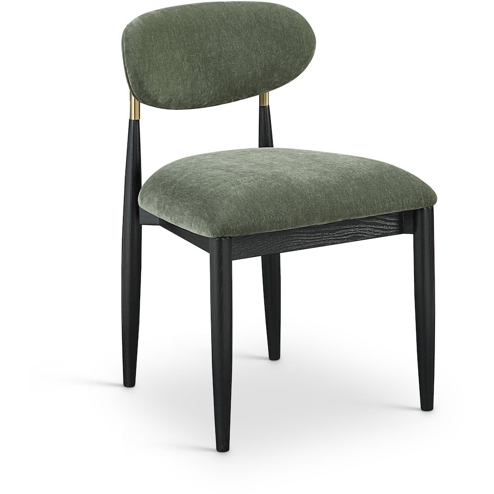 Riccio Olive Performance Fabric Upholstered Dining Side Chair, Set of 2