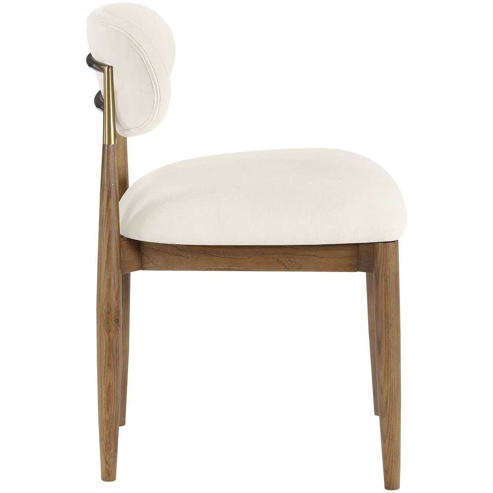 Riccio Beige Performance Fabric Upholstered Dining Side Chair, Set of 2