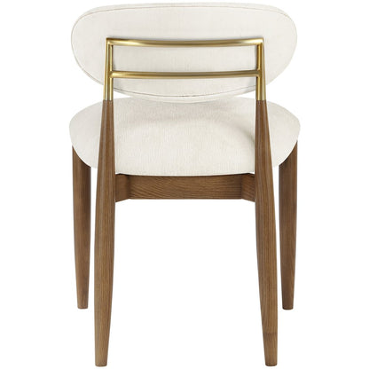 Riccio Beige Performance Fabric Upholstered Dining Side Chair, Set of 2