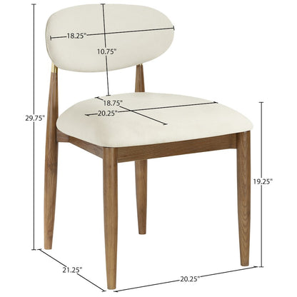 Riccio Cream Performance Fabric Upholstered Dining Side Chair, Set of 2