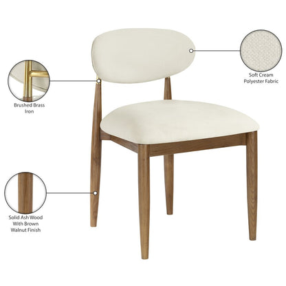 Riccio Cream Performance Fabric Upholstered Dining Side Chair, Set of 2