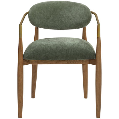 Riccio Olive Performance Fabric Upholstered Dining Arm Chair, Set of 2