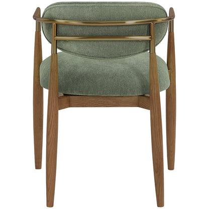 Riccio Olive Performance Fabric Upholstered Dining Arm Chair, Set of 2