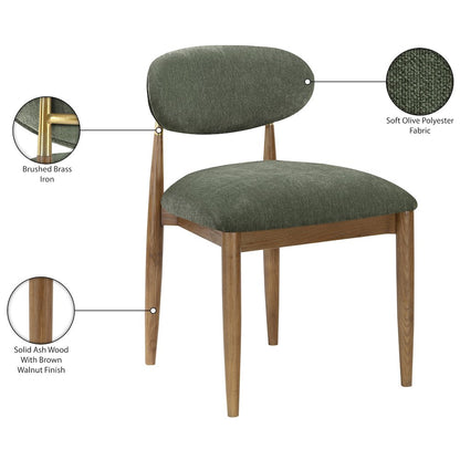 Riccio Olive Performance Fabric Upholstered Dining Side Chair, Set of 2