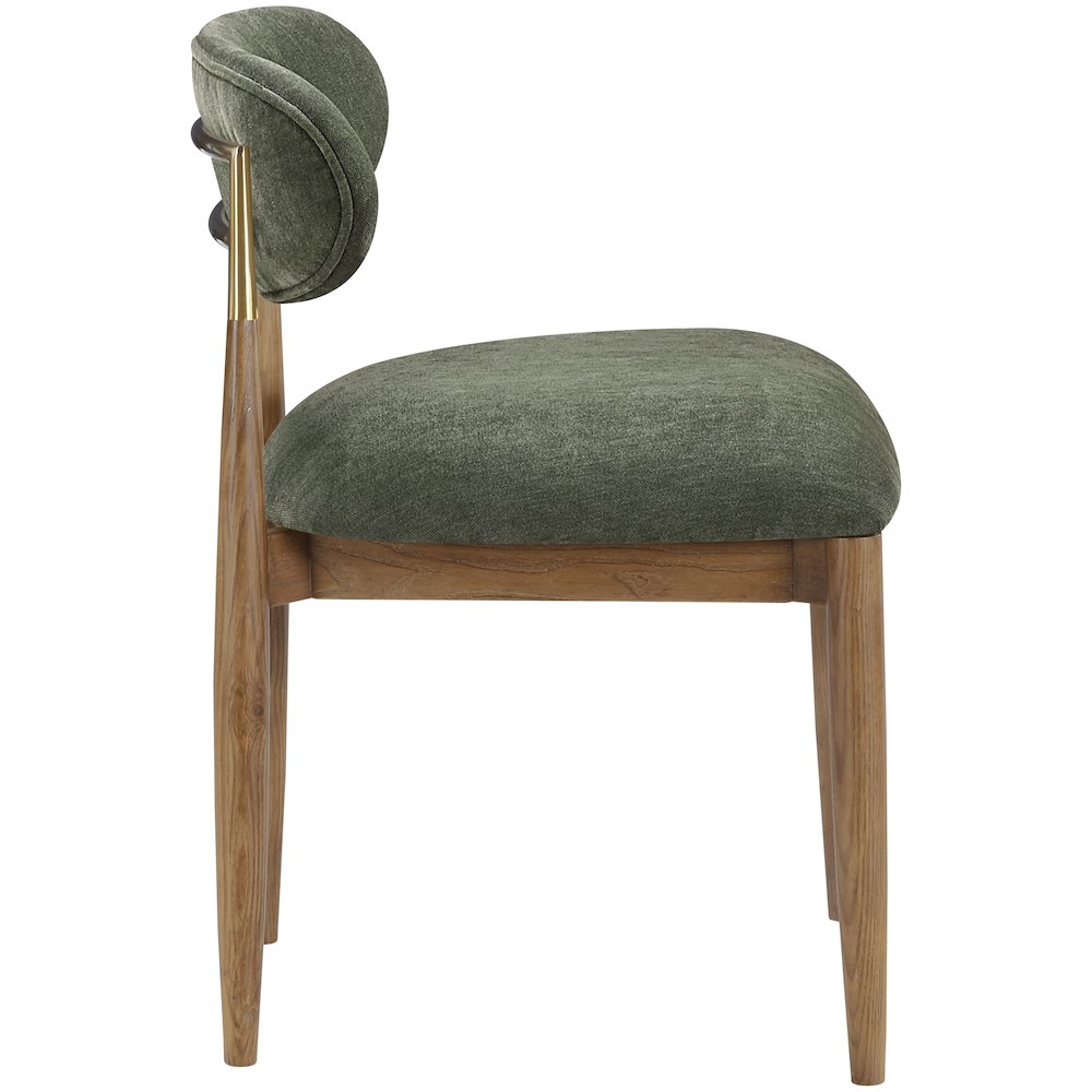 Riccio Olive Performance Fabric Upholstered Dining Side Chair, Set of 2