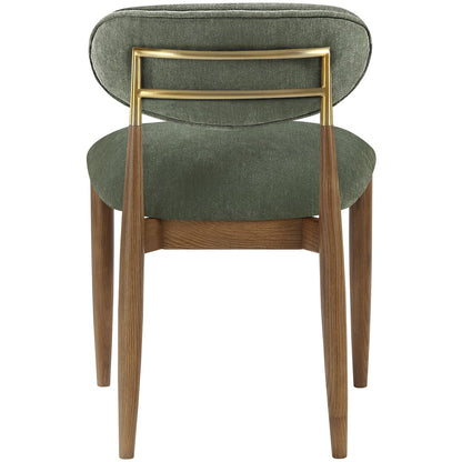 Riccio Olive Performance Fabric Upholstered Dining Side Chair, Set of 2
