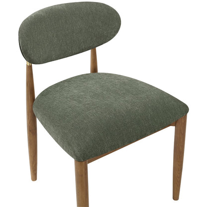 Riccio Olive Performance Fabric Upholstered Dining Side Chair, Set of 2