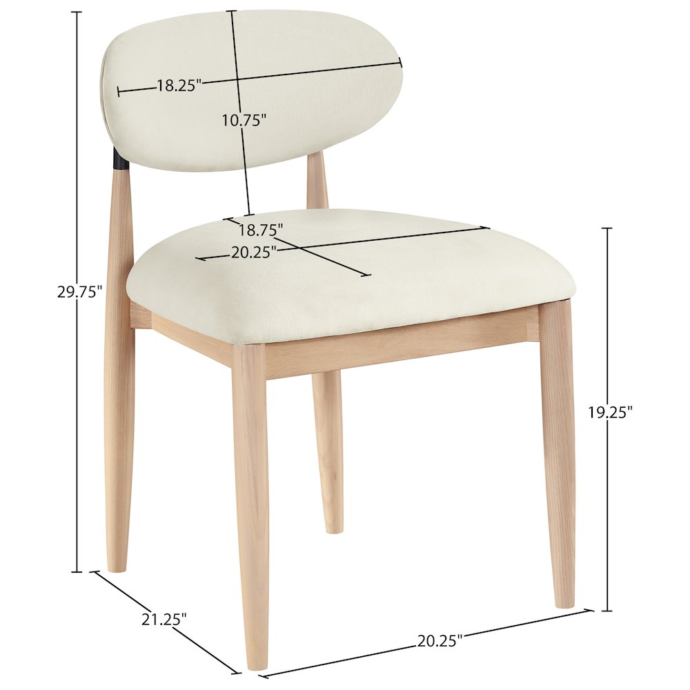 Riccio Cream Performance Fabric Upholstered Dining Side Chair, Set of 2